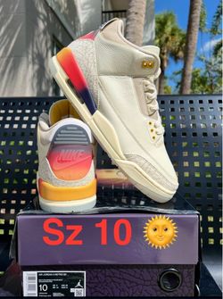 Jordan 3 Balvin Sunset Sz 10 SNKRS New Nigel Brick