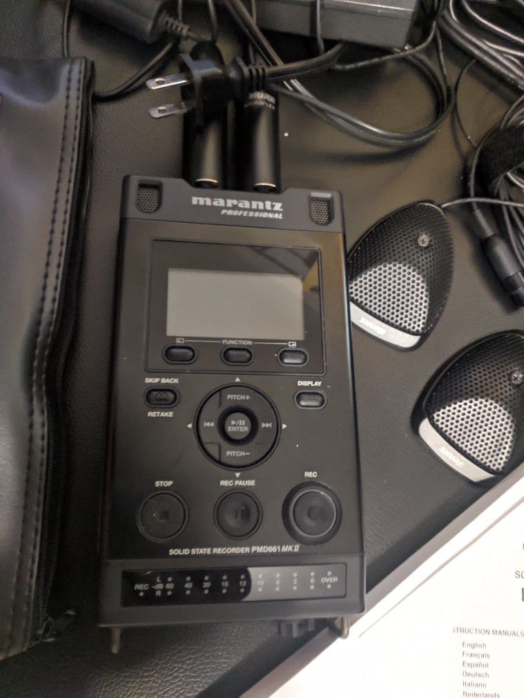 Marantz Digital Pro Audio Recorder And Shure Microphones