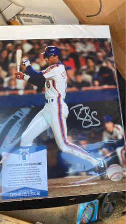 Mets darryl strawberry autograph with beckett