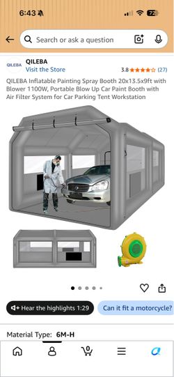 Inflatable painting spray booth