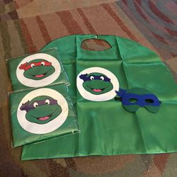 3 ninja turtle cape and mask costume