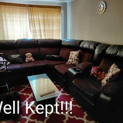 Beautiful Section With 2 End Recliners Attached ,It Like New, Very Well Kept…Serious Inquiries Only Plz