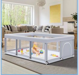Playpen 74" ×50" Large Baby Playpen, Baby Playard for Babies and Toddlers, Baby Fence Play Pens for Indoor & Outdoor, Sturdy Safety Play Yard with Sof