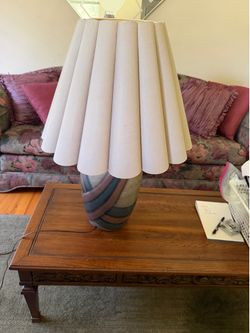 Retro lamp with shade.