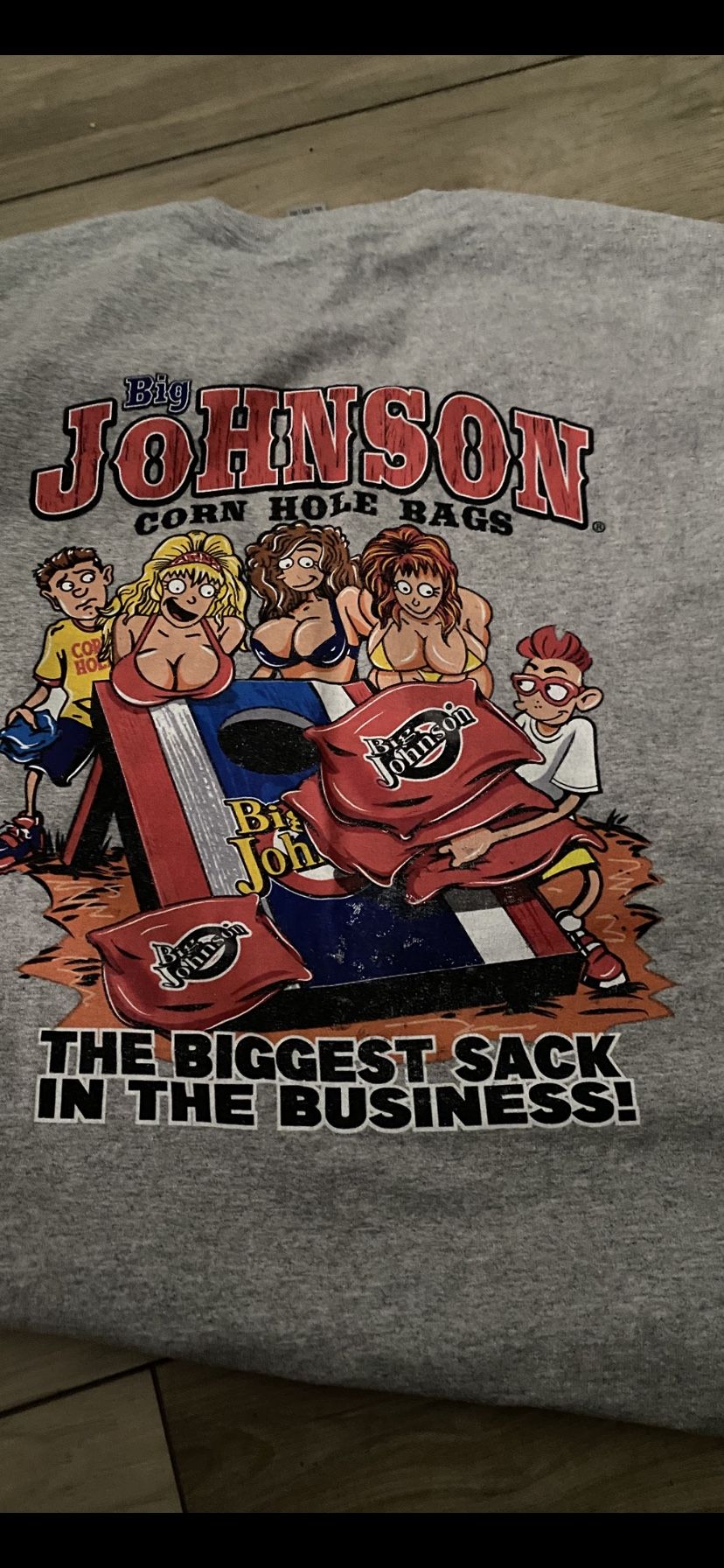 Big Johnson NEW vintage hype T-shirt " Corn hole bags”