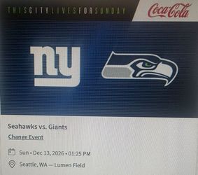 3 Seahawks vs Giants w/ parking pass