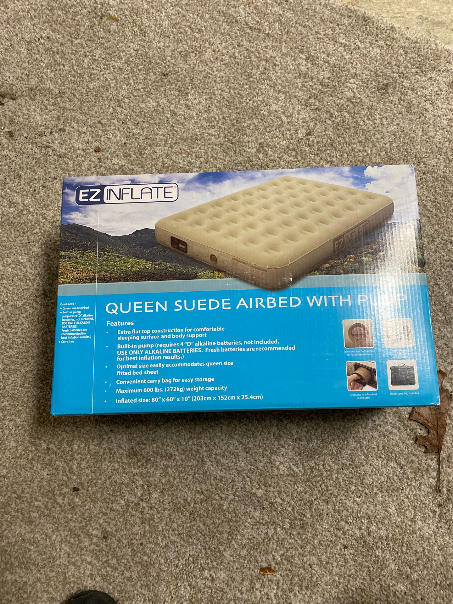 EZ inflate queen air bed