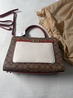 NWT Coach Lane Carryall Bag in Colorblock Signature Canvas Leather Crossbody