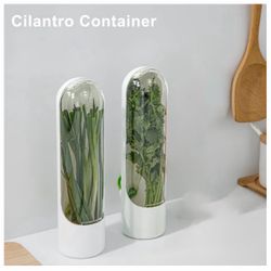 Herb Storage Container Keeps Greens Fresh Herb Saver 2pcs