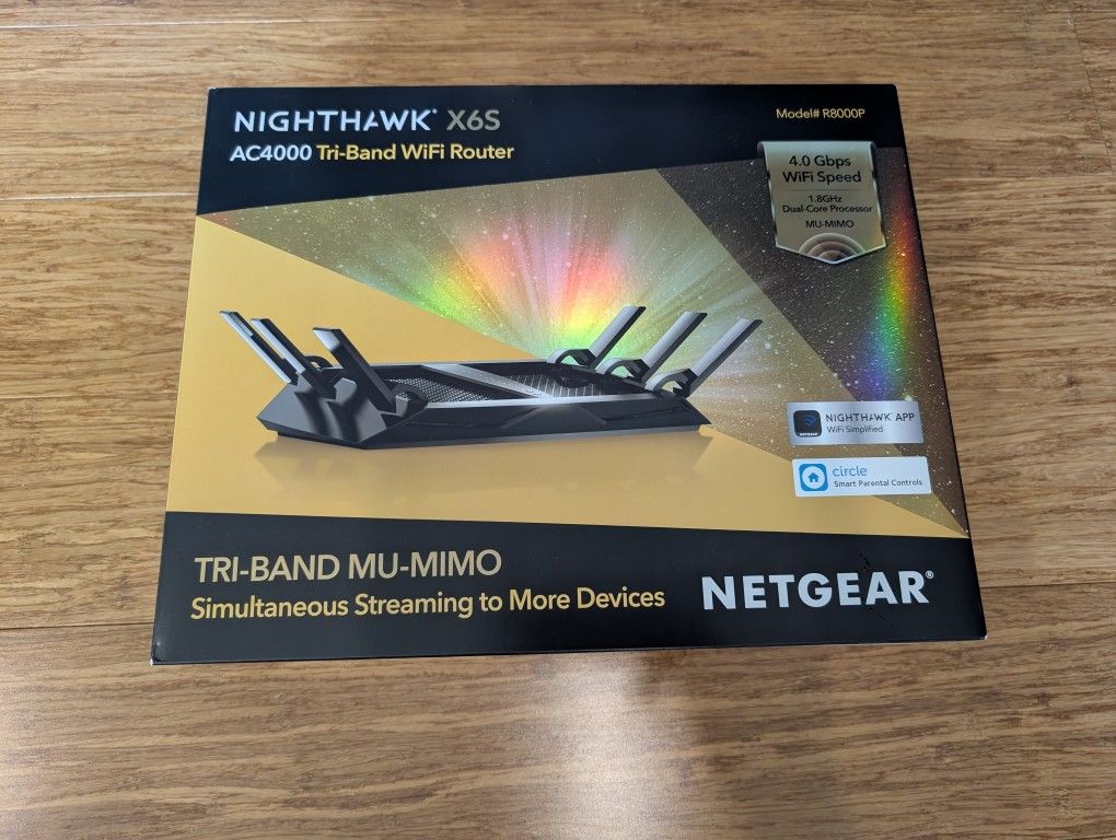 NETGEAR Nighthawk X6S Smart Wi-Fi Router (R8000P) - AC4000 Tri-band Wireless Speed (Up to 4000 Mbps) | Up to 3500 Sq Ft Coverage & 55 Devices |