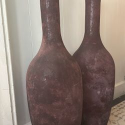 Tall Burgundy Vases