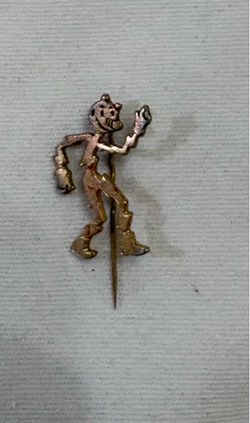 Vintage 1950s Reddy Kilowatt Electric Mascot Metal Stick Pin - Rare