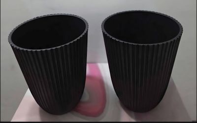 PAIR of 14" (Tall) Black (or White) Ribbed Planters (2 for $45) @ Lasting Creations