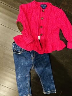 Baby Ralph Lauren Peplum Sweater and Jeans 12 Months