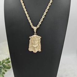 Jesus piece 14k plated