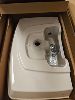 GLACIER BAY White Ceramic Wall-Mount Bathroom Sink