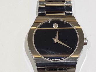 $750 Movado women's  25mm fiero tungsten Carbide Diamond Bar CA91765