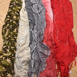 5 assorted colors woman’s scarves 
