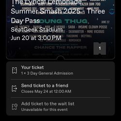 Summer Smash Ticket 3 Day Pass