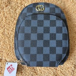 NWT Checkered Blue and Black crossbody bag