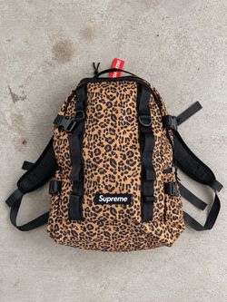 Leopard print supreme backpack