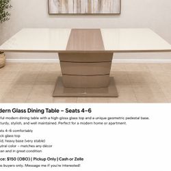 Modern Glass Dining Table – Great Condition