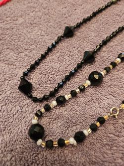 2 Beaded Necklaces  One With Glass Pearl Beads