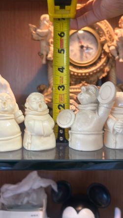 Vintage set of cream-colored monk and friar figurines