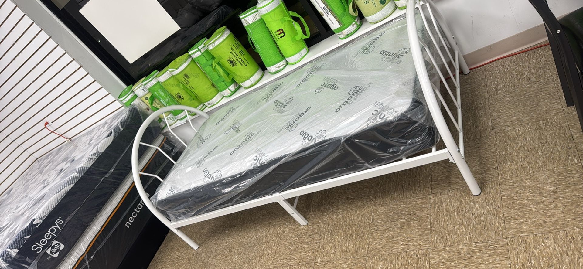 Twin Size Metal Bed Frame With Mattress $199 Only