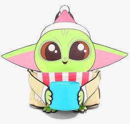 Loungefly Star Wars The Mandolorian Child Santa Grogu Holiday Mug Mini Backpack
