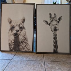 Animal Frames For Kid Room/Nursery (Llama And Giraffe)