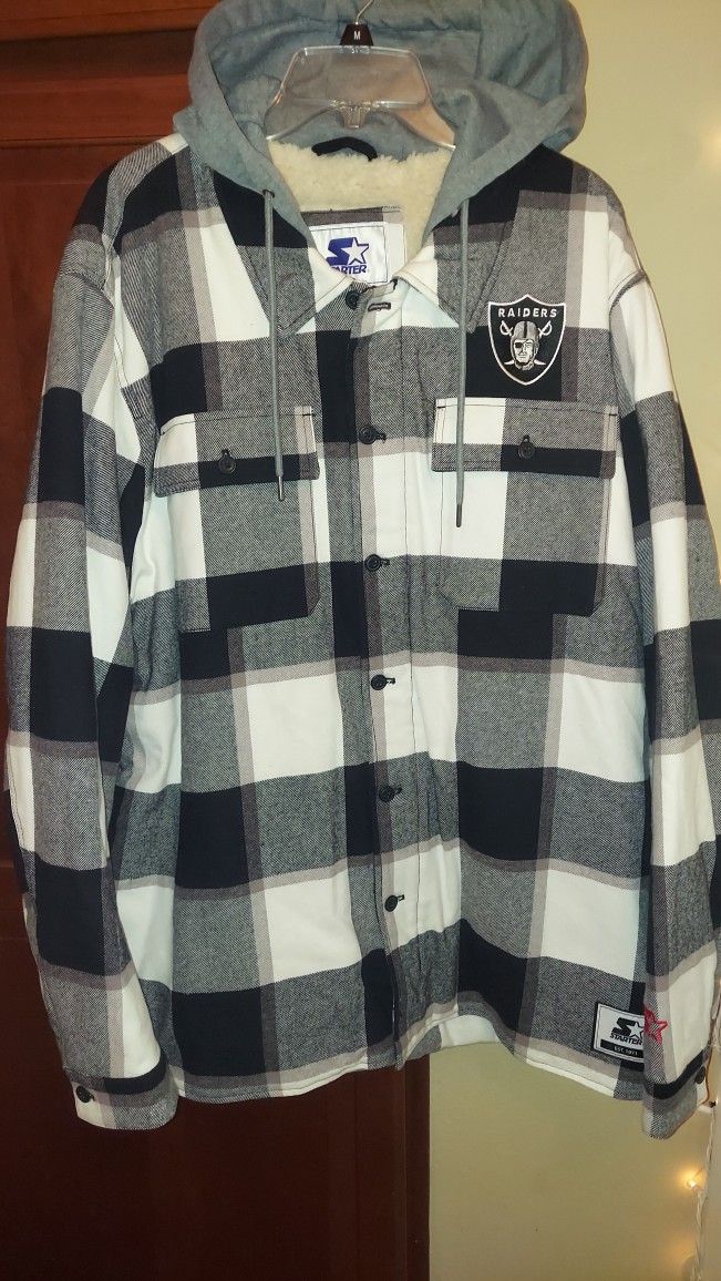 Starter RAIDERS Plaid jacket Sherpa Lined
