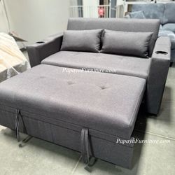 New Convertible Sofa Pull Out Bed Adjustable Couch Futon Loveseat