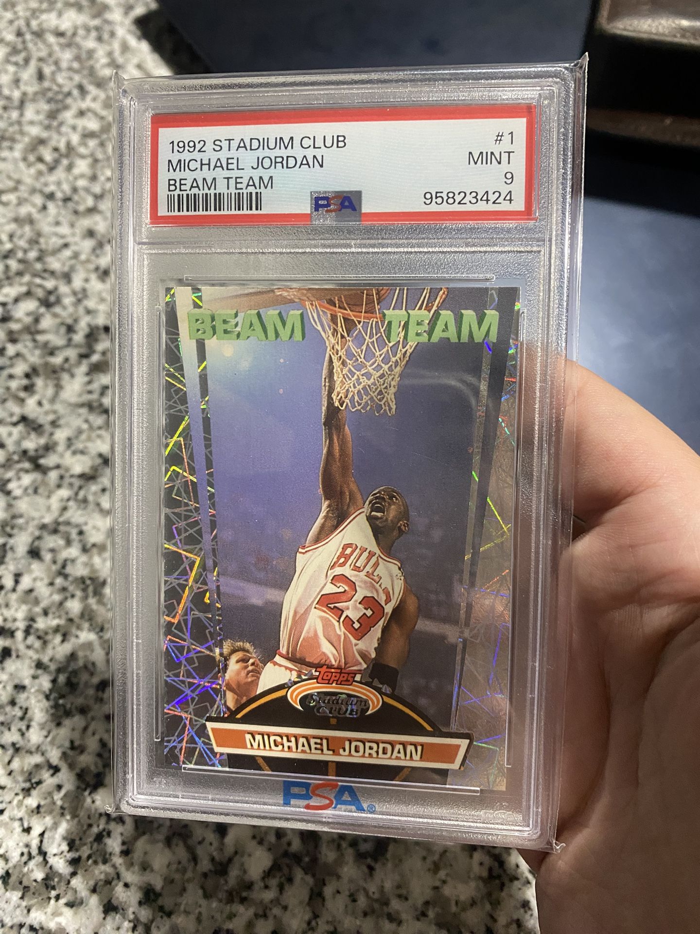 1992 Topps Stadium Club Michael Jordan Beam Team Psa 9