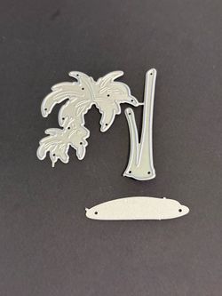 Silver Palm Tree Craft Die Set - Metallic Silver Tropical Elements