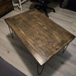 Coffee Table Engineered Wood And Heavy Metal Legs