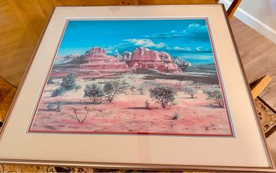 Lithograph Douglas E. Andrews Sedona  Lithograph framed signed numbered called “Thinking of You”