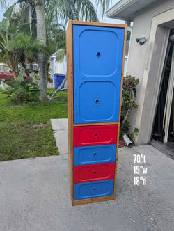 Tall Solid Wood Shelf Dresser