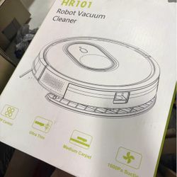 New ！Robot Vacuum HR101 Combo 3 in 1 Mopping Robotic Vacuum Black Charging time :6H 