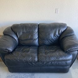 Black Loveseat And Chair W/Ottoman