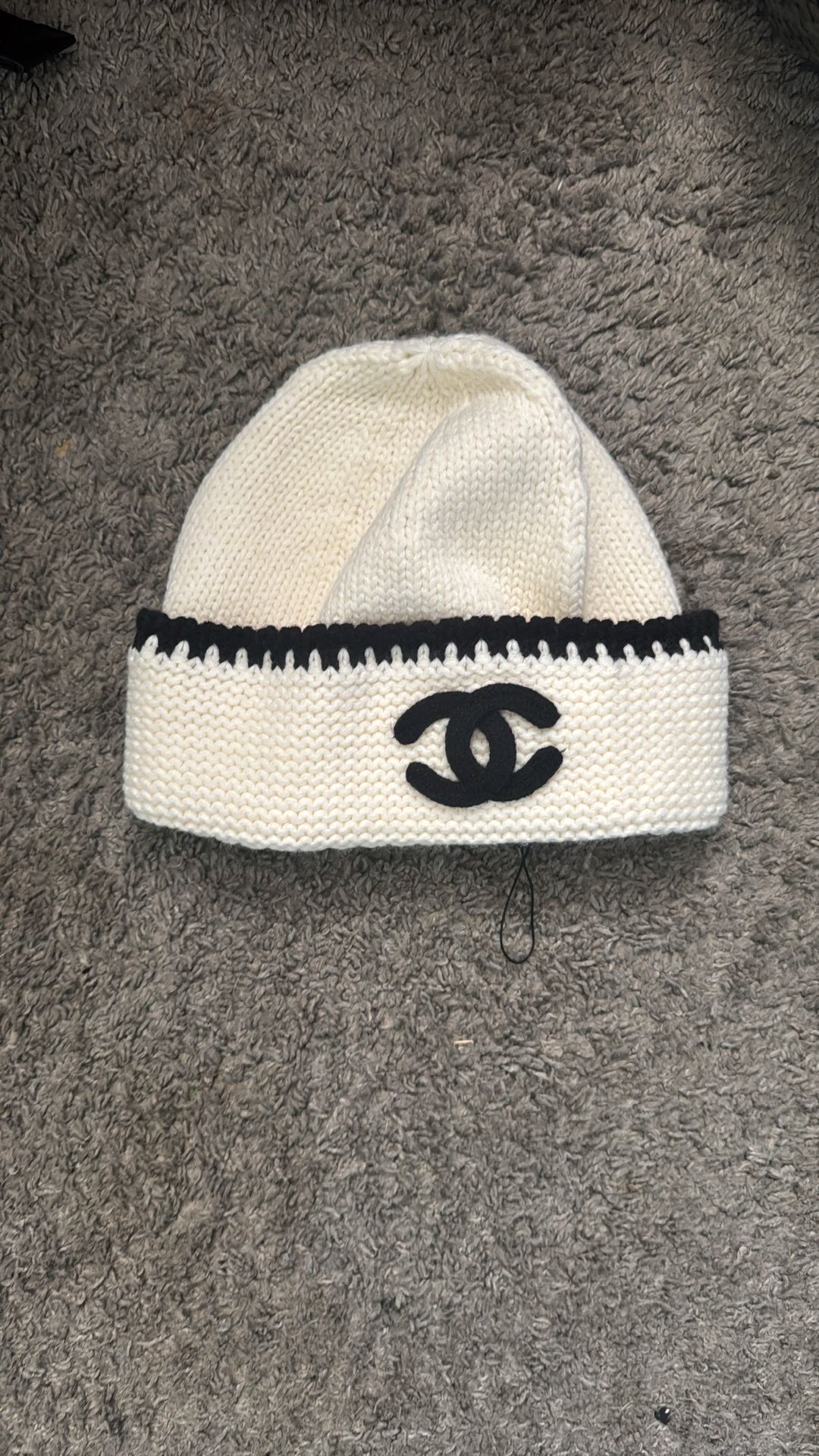 White ChaneI Beanie