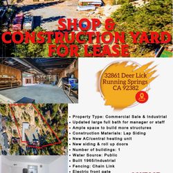 Shop & Construction Yard For Lease