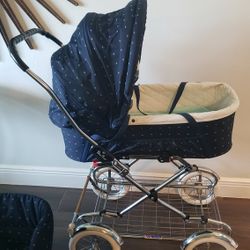 Silver Cross Kensington Navy Carriage & Stroller Bundle 