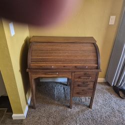 36 Inch Oak Roll Top Antique 