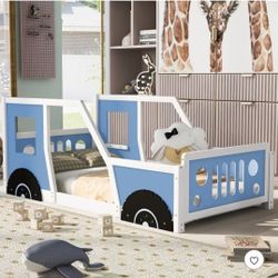 Twin Wooden  Car-Shaped Platform Bed 