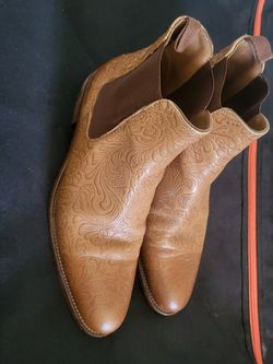 Men's Jude Floral Embossed Leather Chealsea Boots