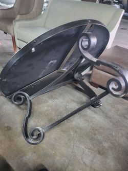 Solid metal round coffee table