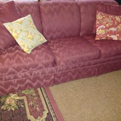 Ashley Flexsteel Burgundy Sofa Couch Set