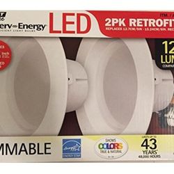 Feit Electric, LED 2PK Retrofit Kit, Soft white 2700K, 1250 Lumens, 5-6" Recess