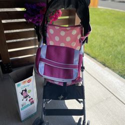 Disney Mickey Mouse Umbrella Stroller With Pink Bag